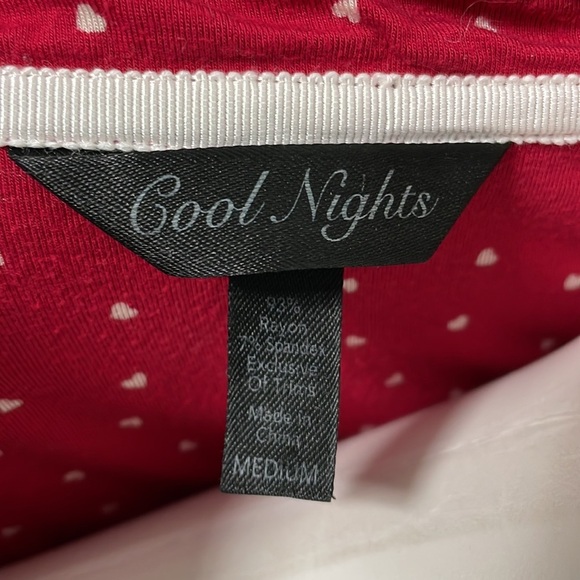 Soma Cool Nights Valentine’s Red heart print long sleeve button down pajama top - Picture 6 of 6
